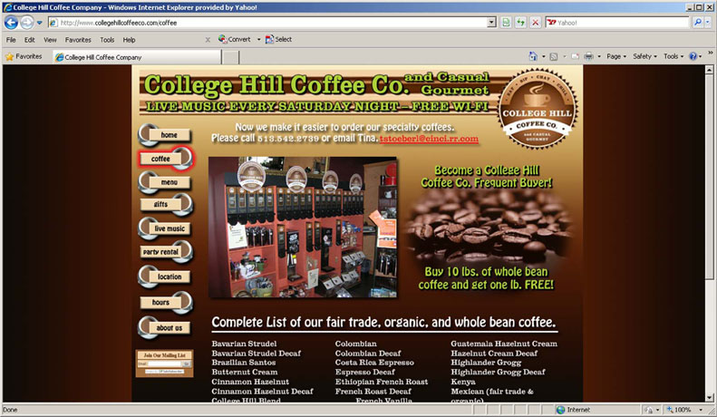 Re-designed Coffee site 2