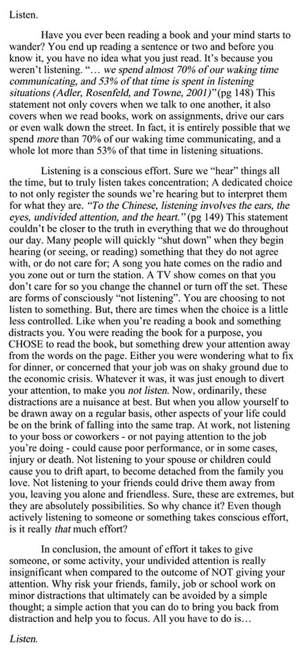 Listen: An Essay